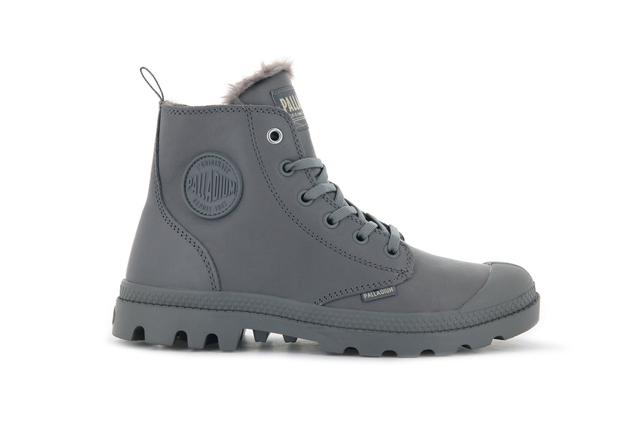 Palladium Pampa Hi Zip Läder S Grå | PEF8011CC