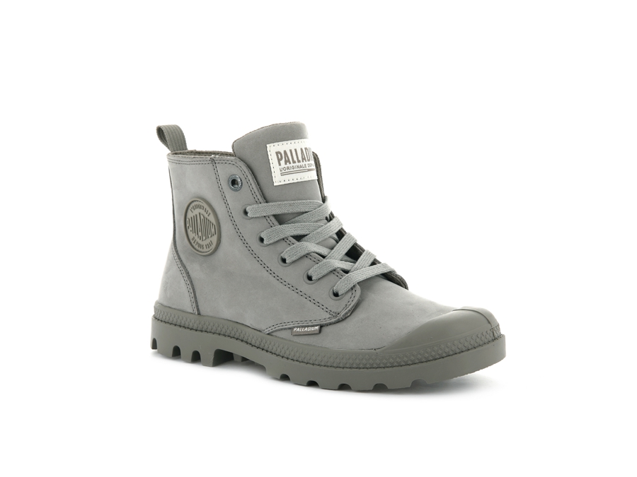 Palladium Pampa Hi Zip Nubuck Grå | TEW953MJ