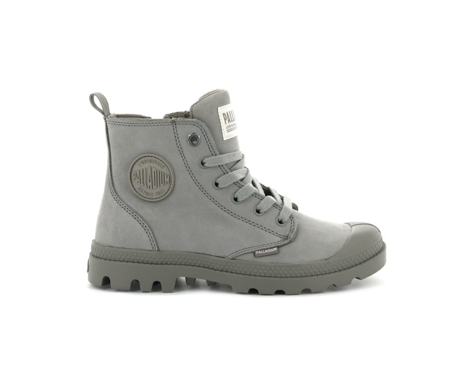 Palladium Pampa Hi Zip Nubuck Grå | TEW953MJ