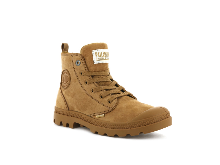 Palladium Pampa Hi Zip Nubuck Guld | DZE9469RH