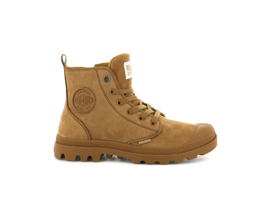 Palladium Pampa Hi Zip Nubuck Guld | DZE9469RH