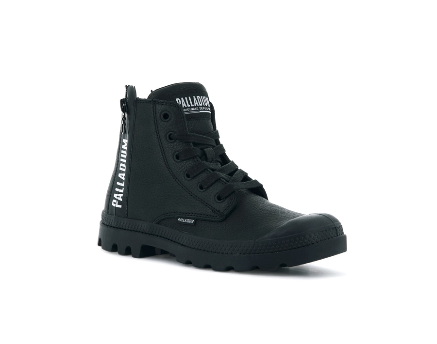 Palladium Pampa Ubn Zips Läder Svarta | IUF318SL