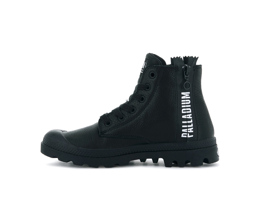 Palladium Pampa Ubn Zips Läder Svarta | IUF318SL