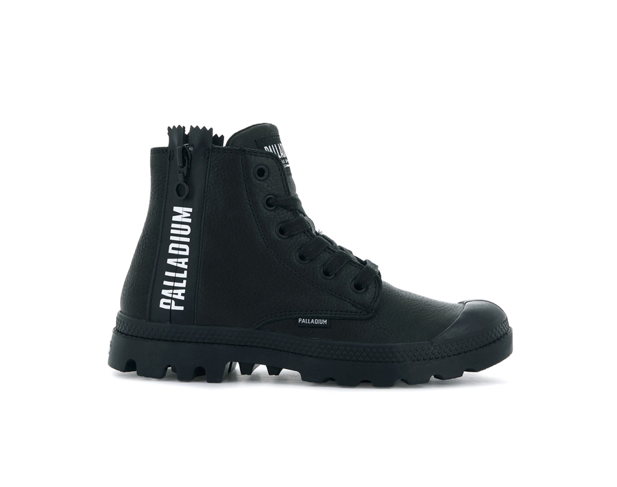 Palladium Pampa Ubn Zips Läder Svarta | IUF318SL