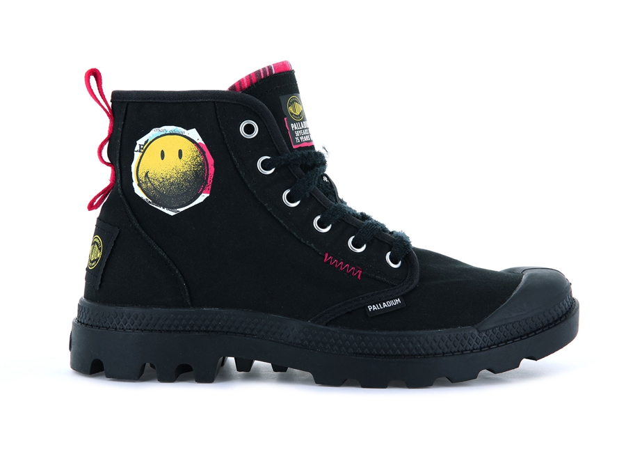 Palladium Pampa X Smiley 1970 Svarta | ORY9329GQ